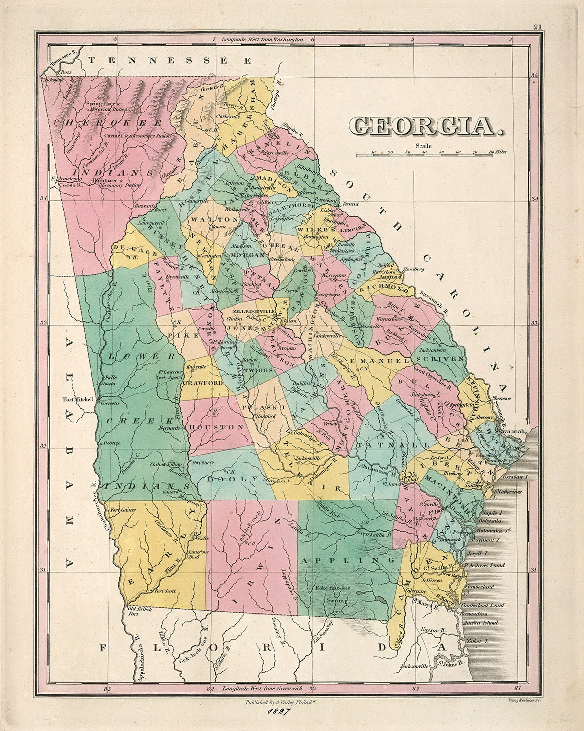 1827 Map of Georgia