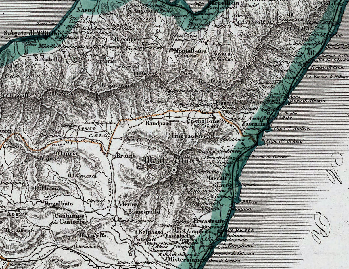 1895 Map of Sicily Italy