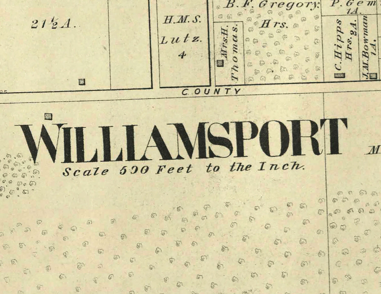 1877 Map of Williamsport Warren County Indiana