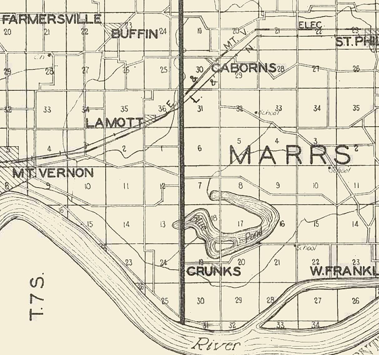 1926 Map of Posey County Indiana