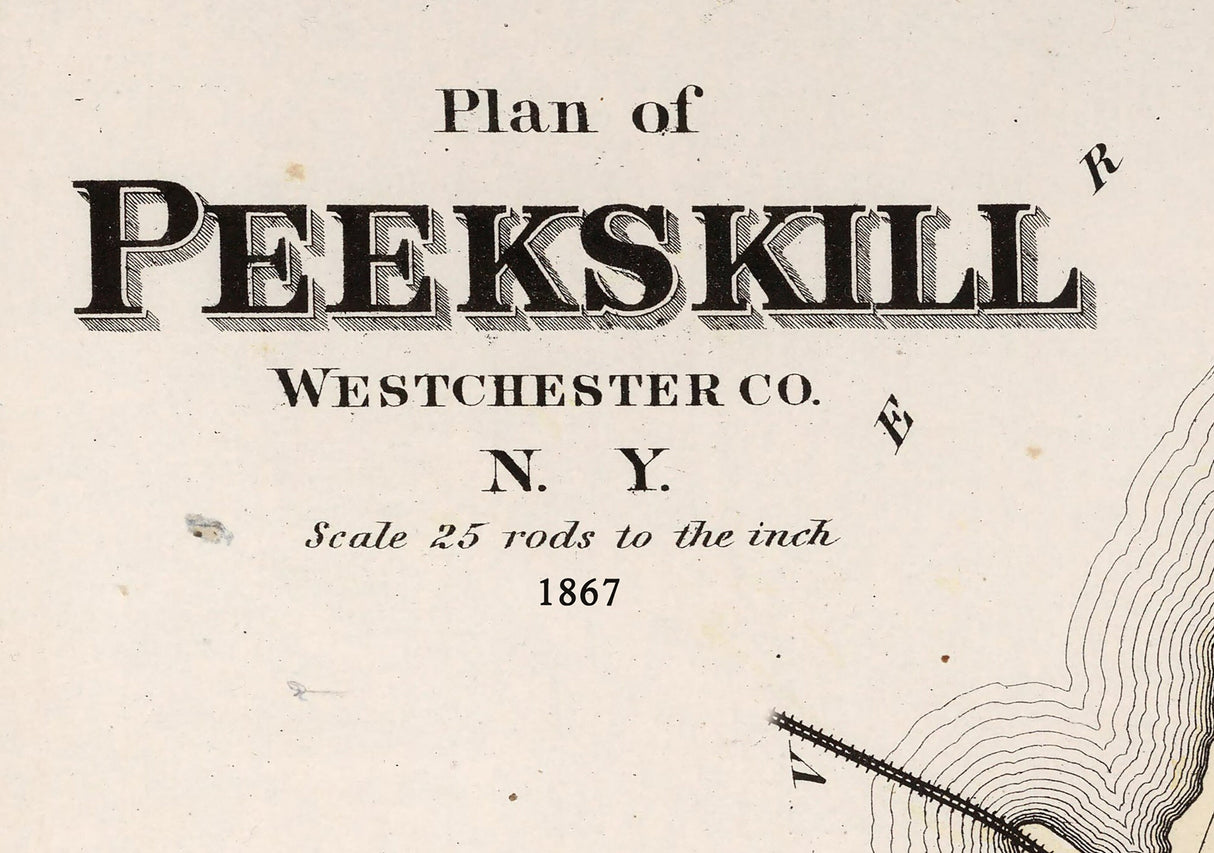 1867 Map of Peekskill Westchester County New York