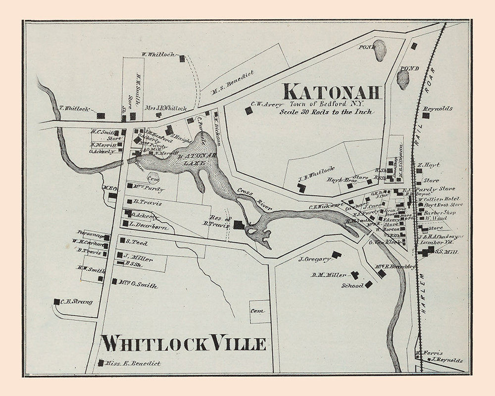 1873 Map of Katonah Westchester County New York