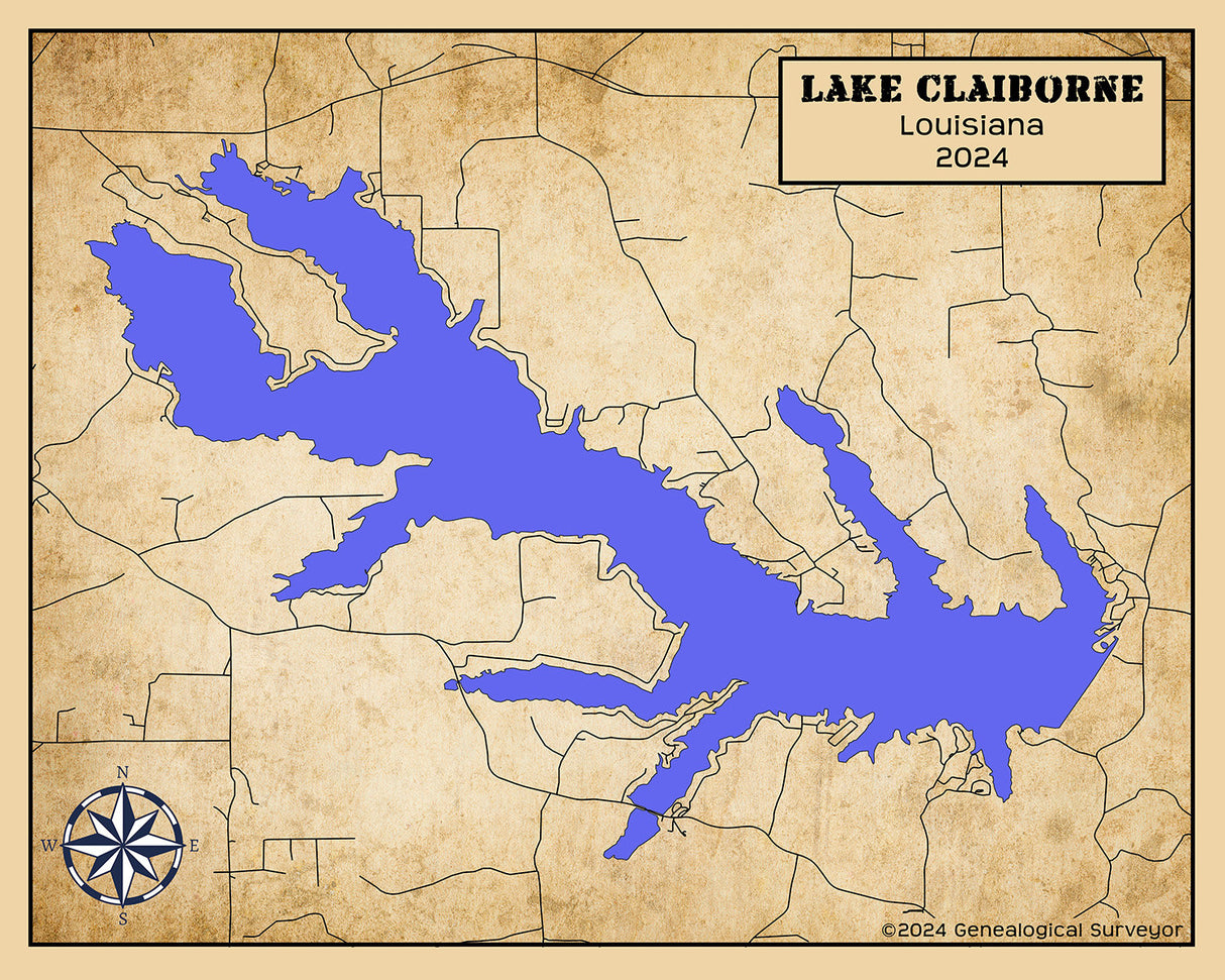 2024 Map of Lake Claiborne Claiborne Parish Louisiana