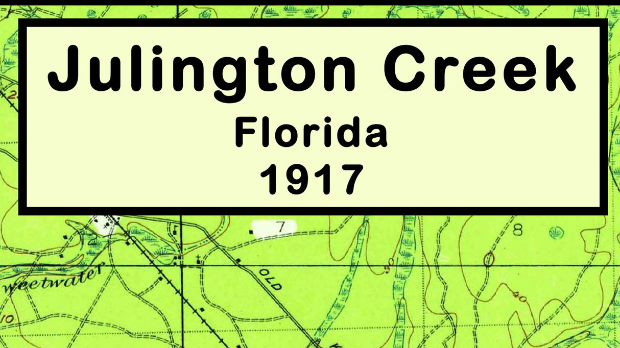 1917 Map of Julington Creek Florida Mandarin Fruit Cove