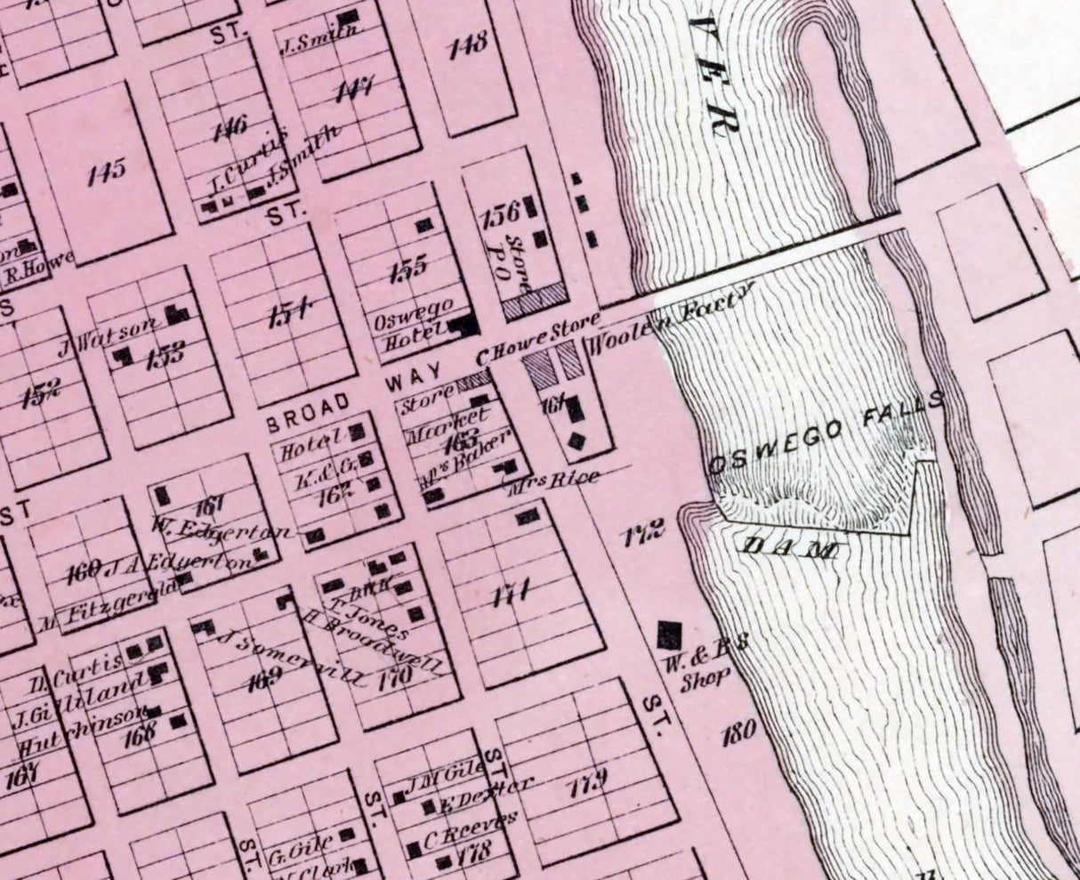 1867 Map of Oswego Falls Oswego County New York