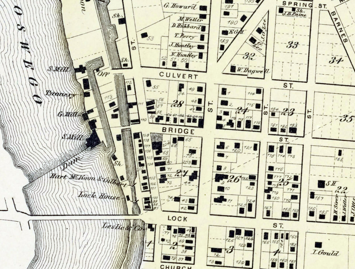 1867 Map of Phoenix Village Oswego County New York
