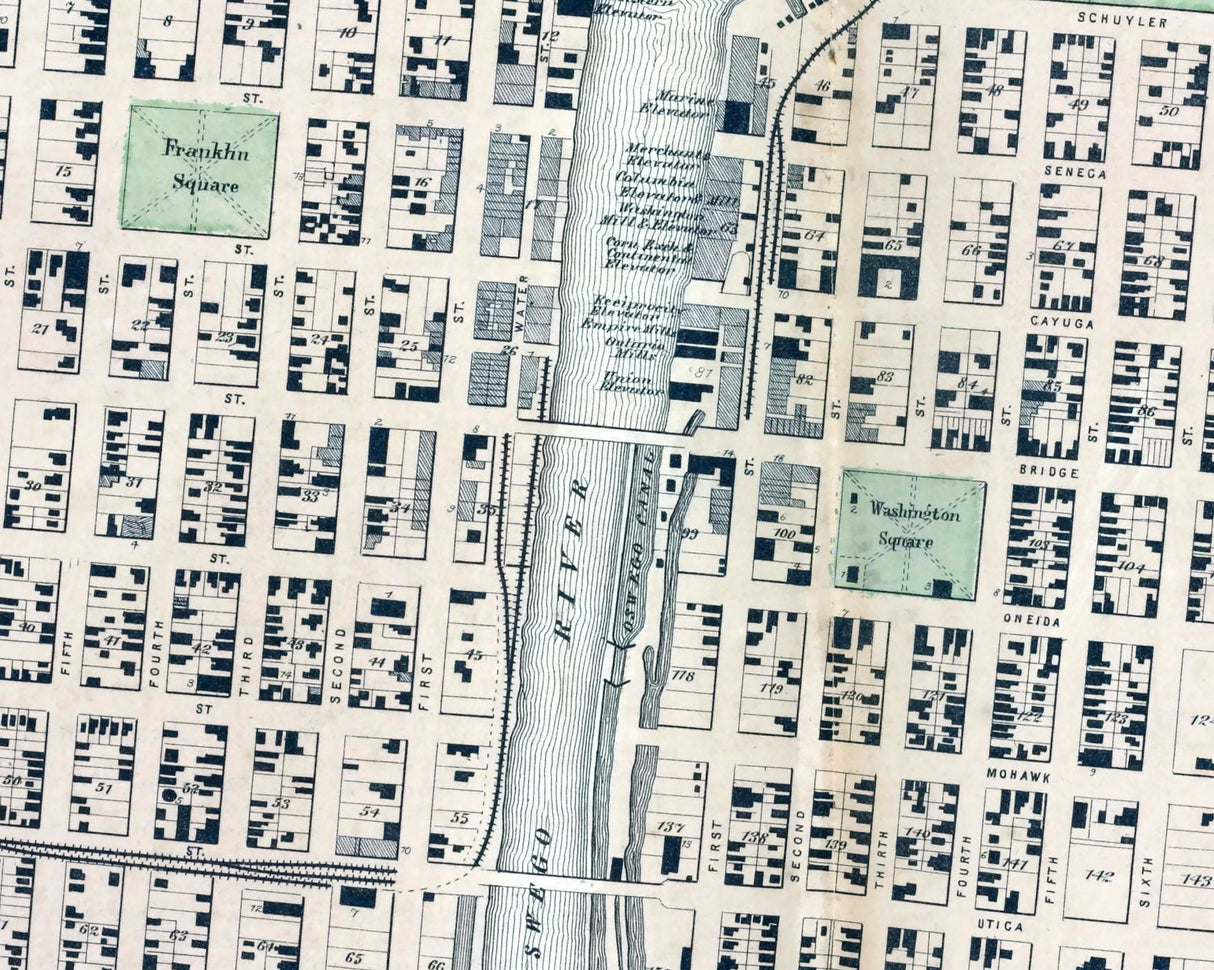 1867 Map of Central Oswego Oswego County New York