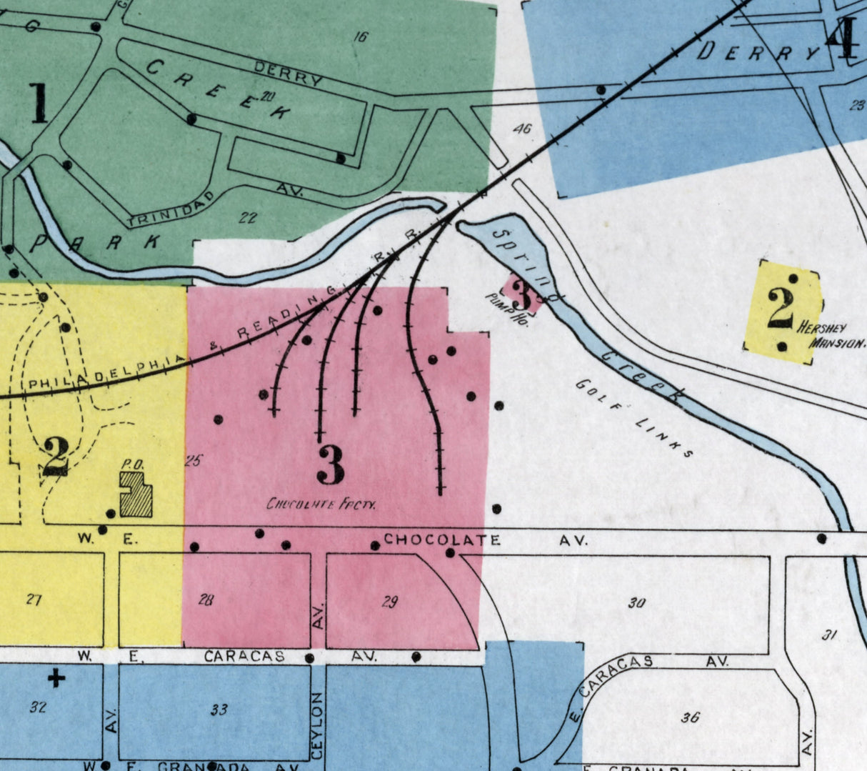 1915 Town Map of Hershey Dauphin County Pennsylvania