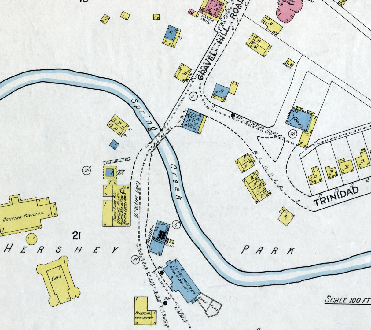 1915 Town Map of Hershey Dauphin County Pennsylvania