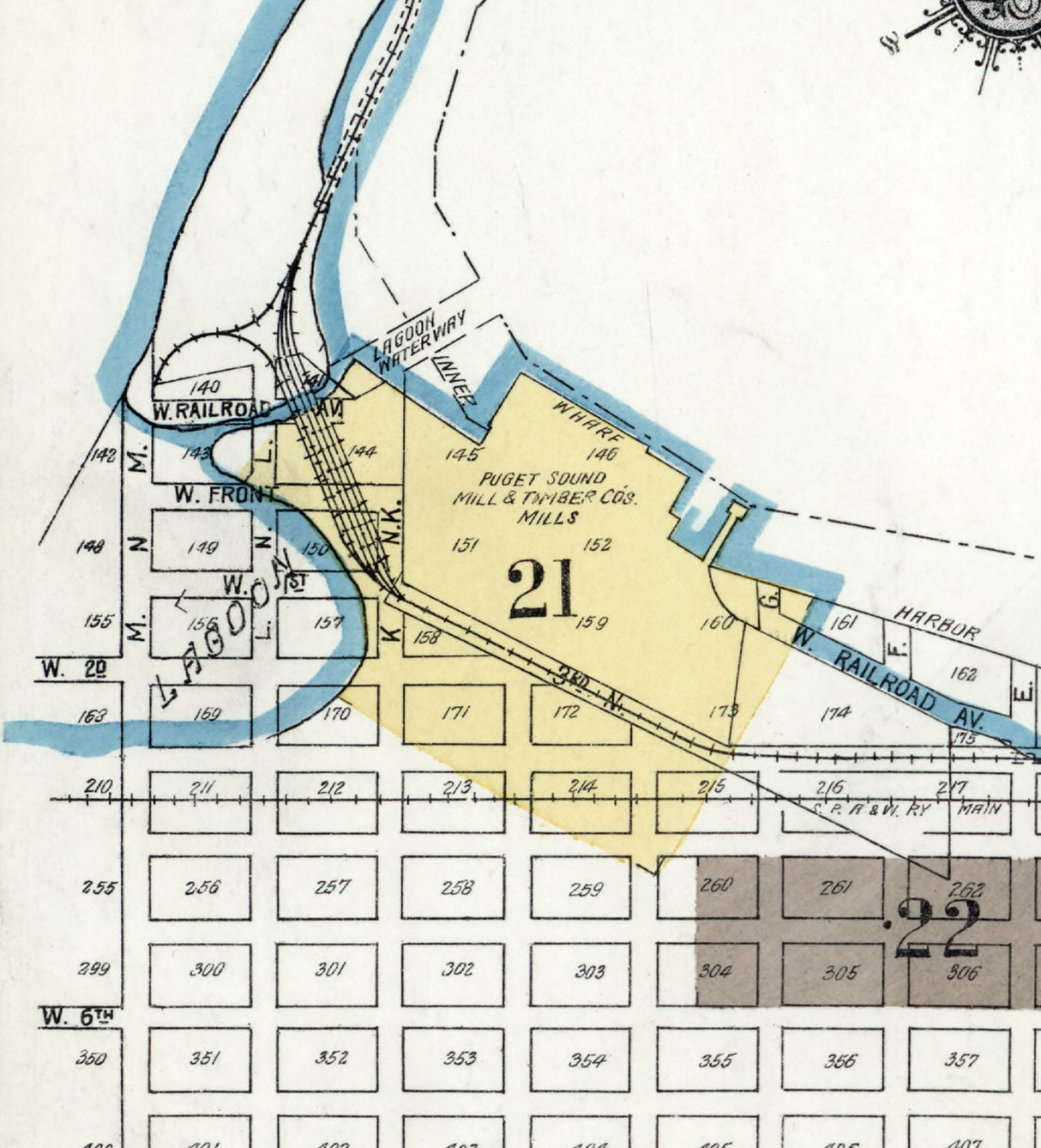 1917 Map of Port Angeles Clallam County Washington