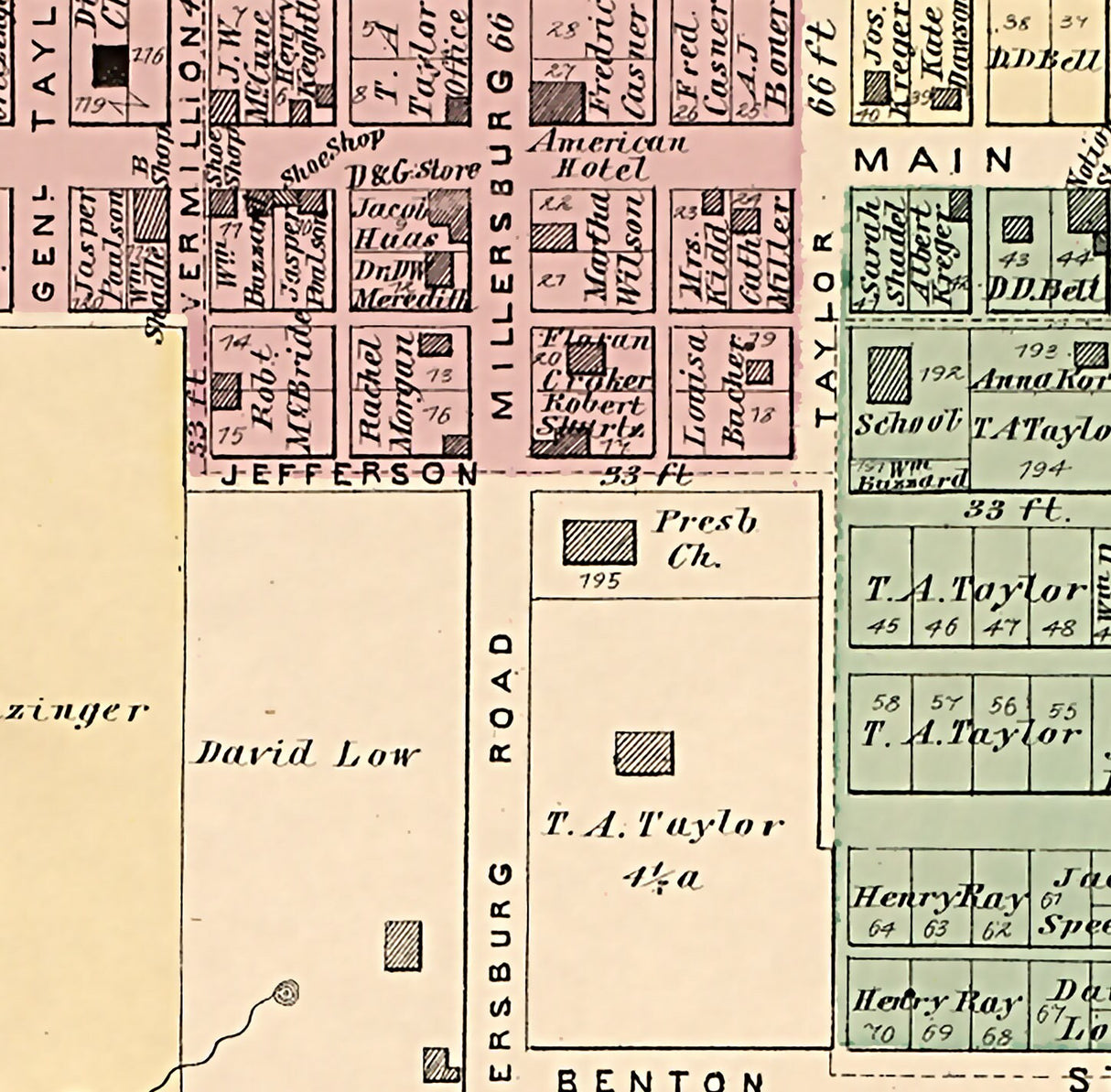 1875 Map of Holmesville Holmes County Ohio