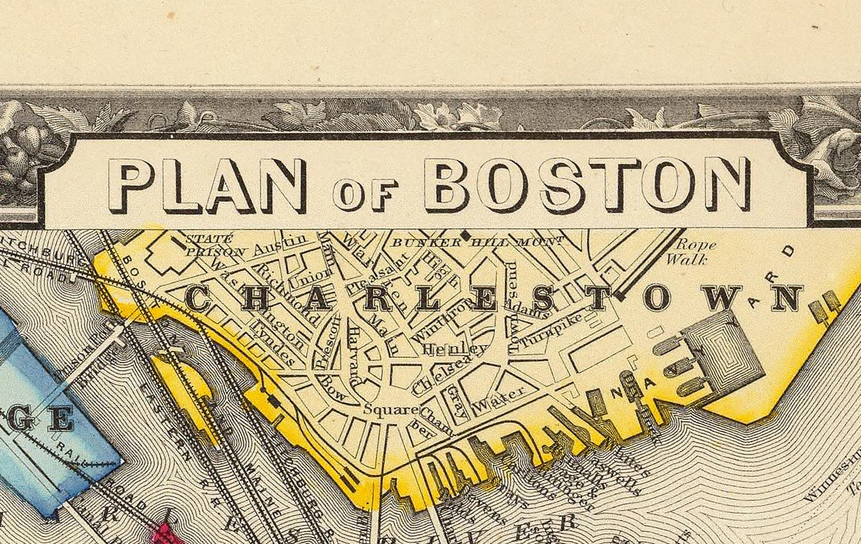 1860 Map of Boston Massachusetts