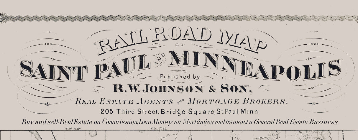 1875 Railroad Map of Saint Paul and Minneapolis