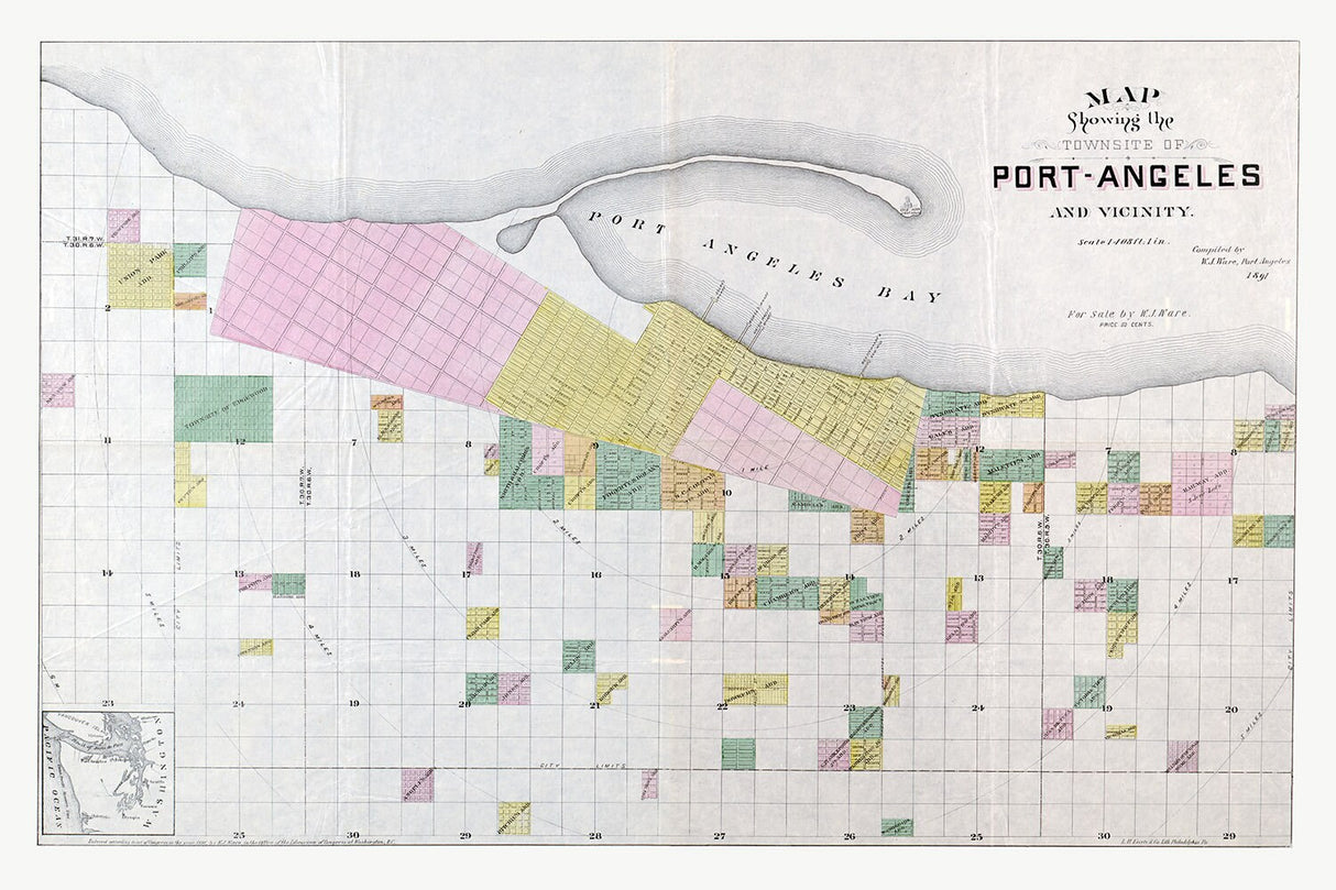 1891 Map of Port Angles Washington