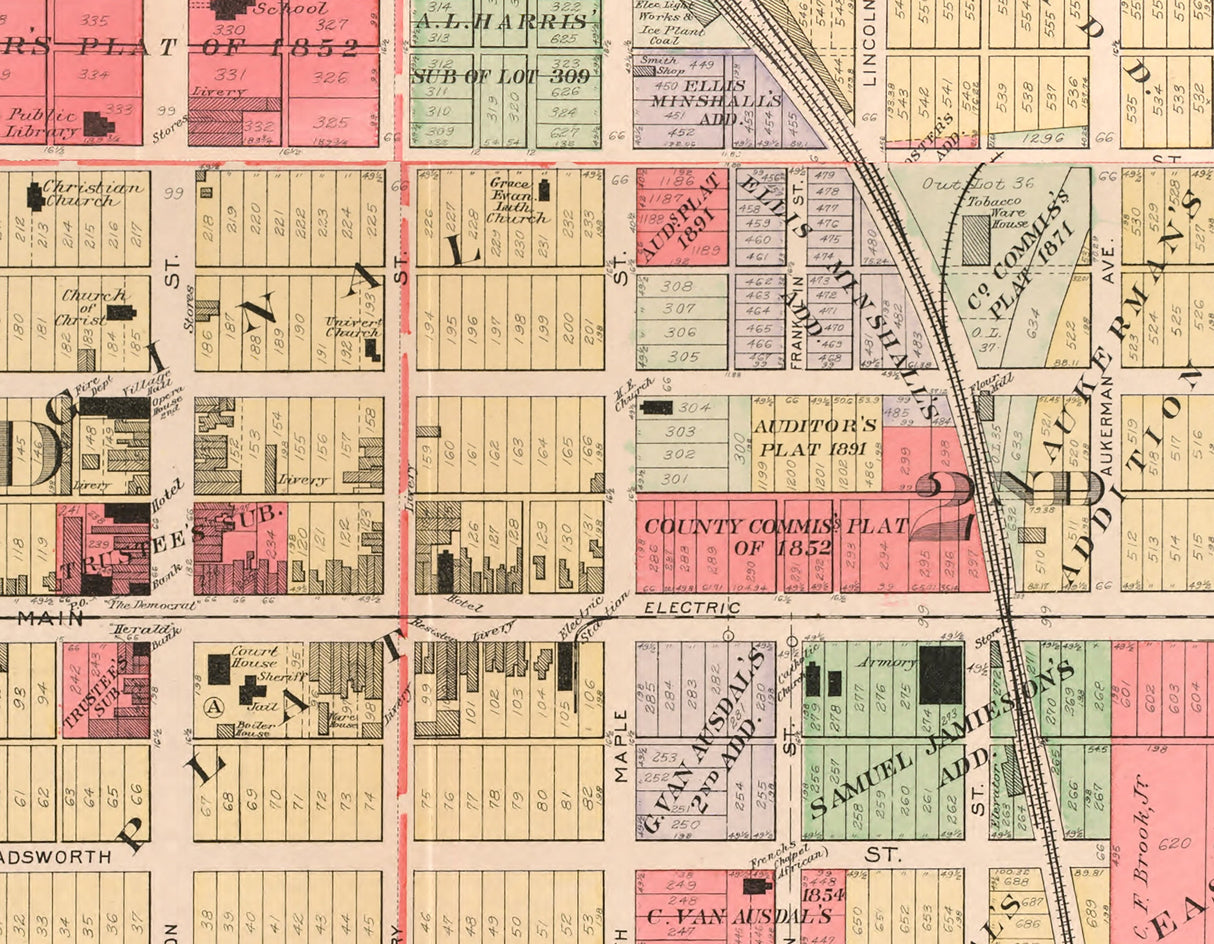 1912 Map of Eaton Preble County Ohio