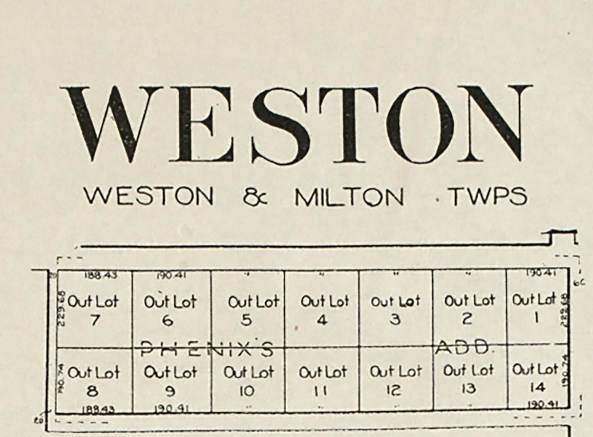 1912 Map of Weston Wood County Ohio