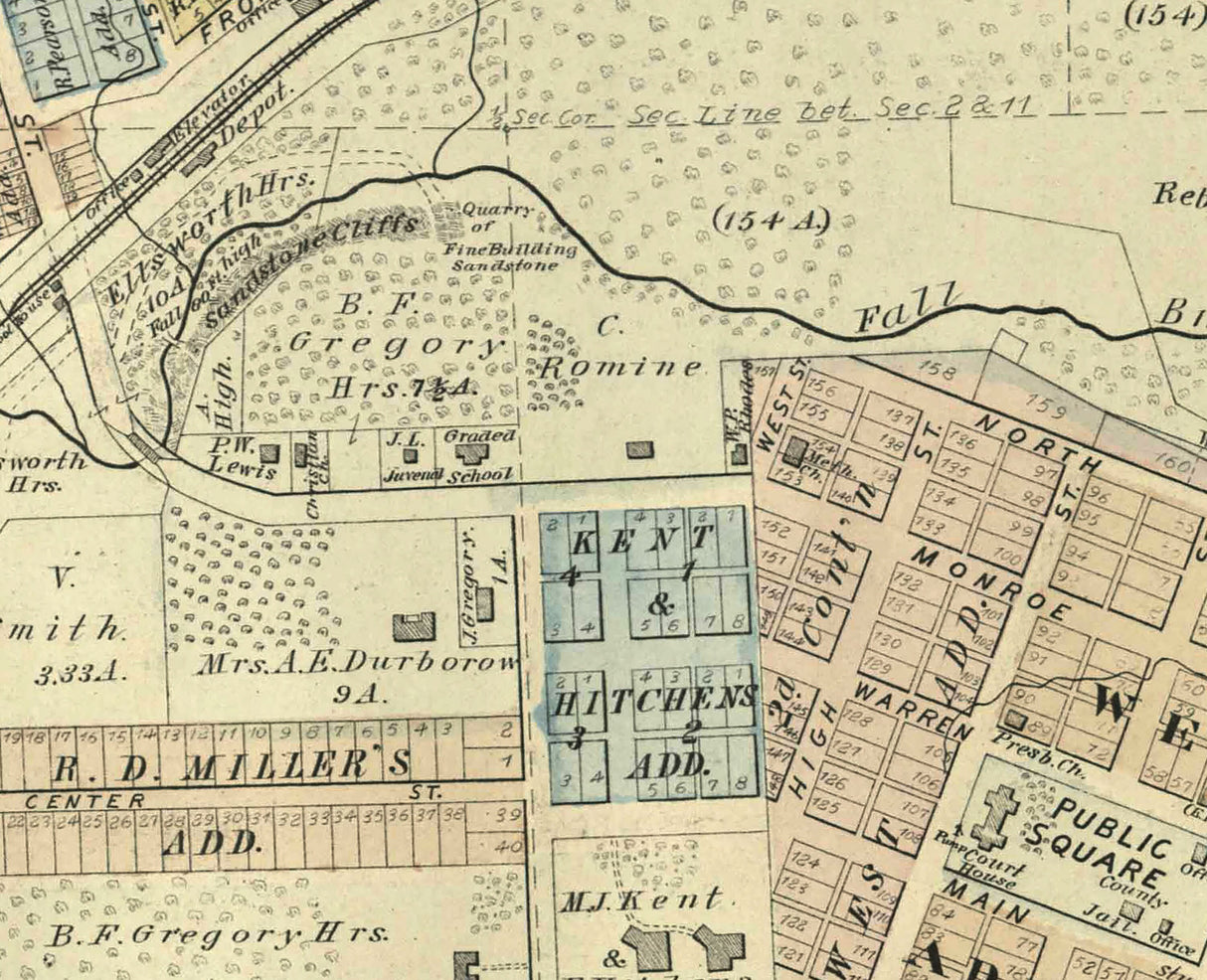 1877 Map of Williamsport Warren County Indiana