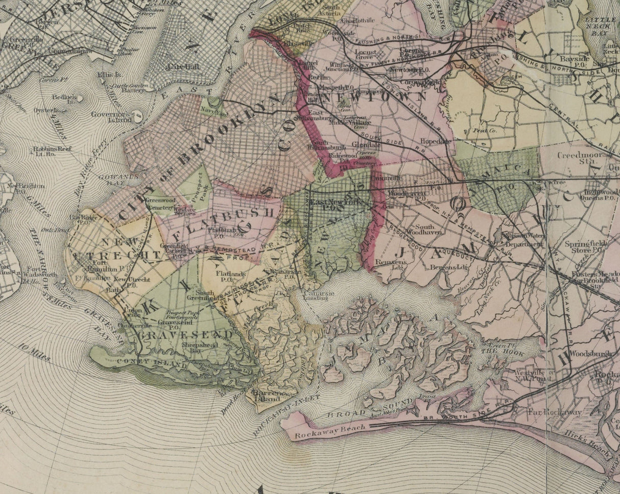 1873 Map of Long Island New York