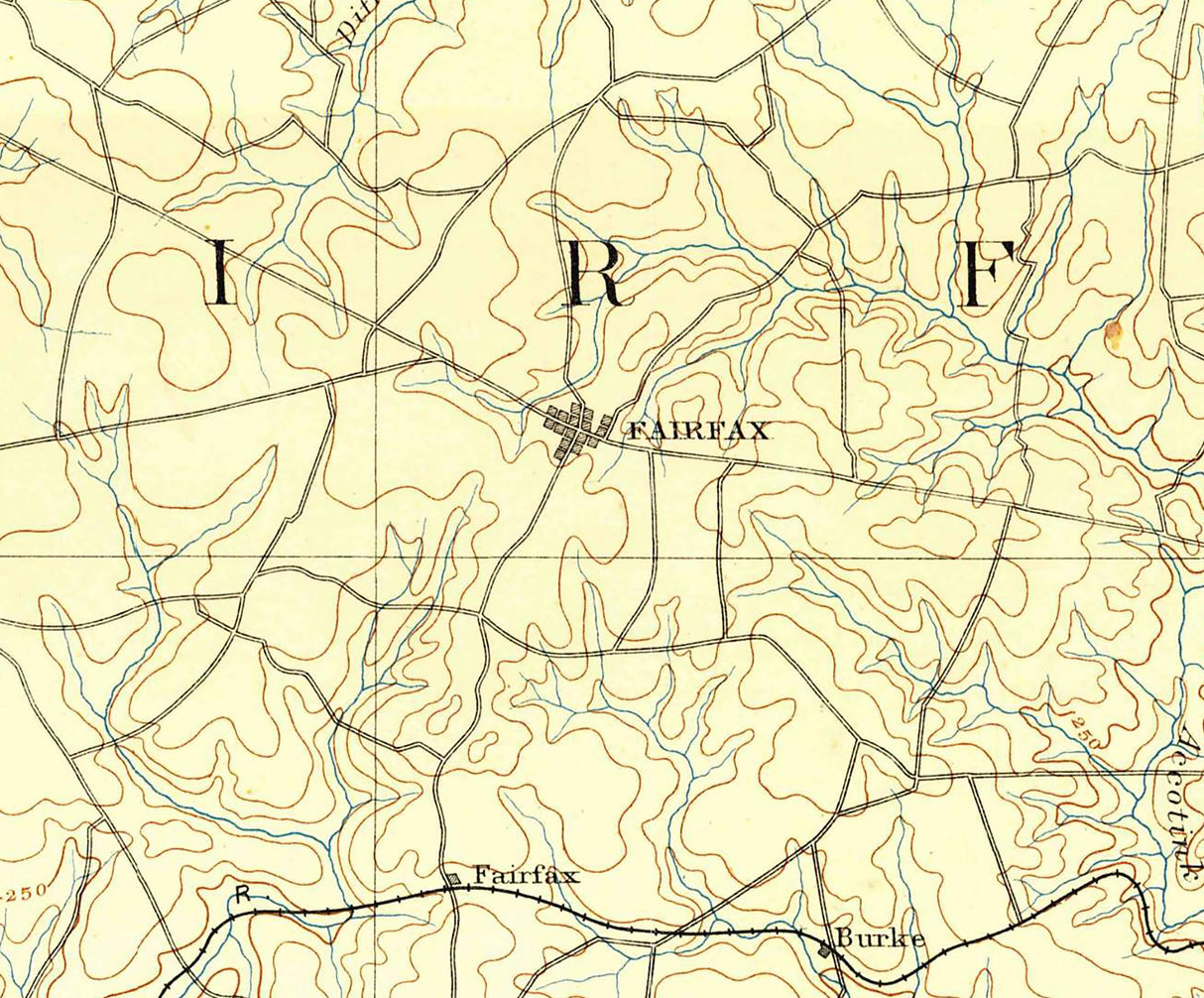 1891 Topo Map of Mt Vernon Virginia Fairfax Alexandria
