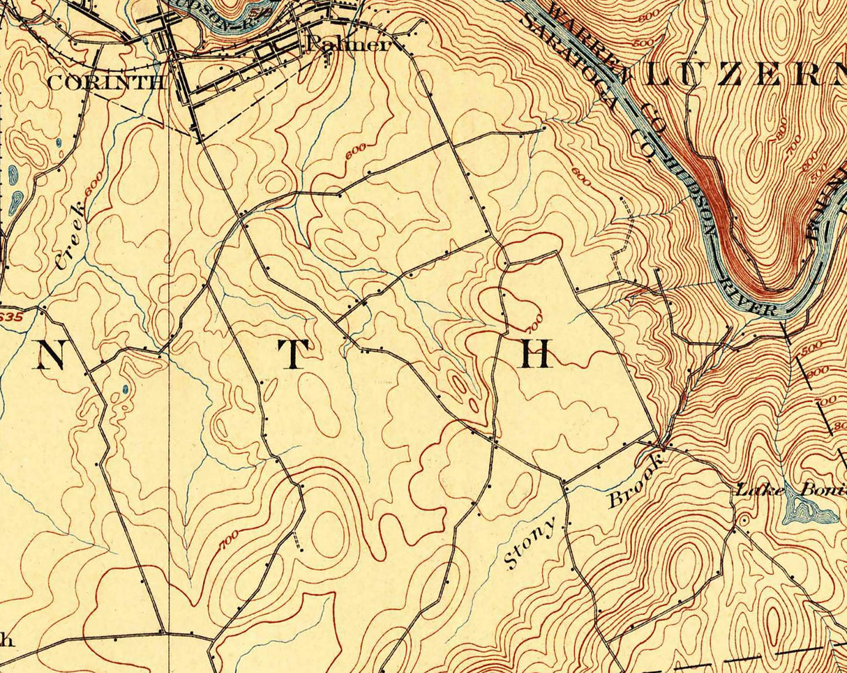 1902 Topo Map of Saratoga New York Saratoga Springs