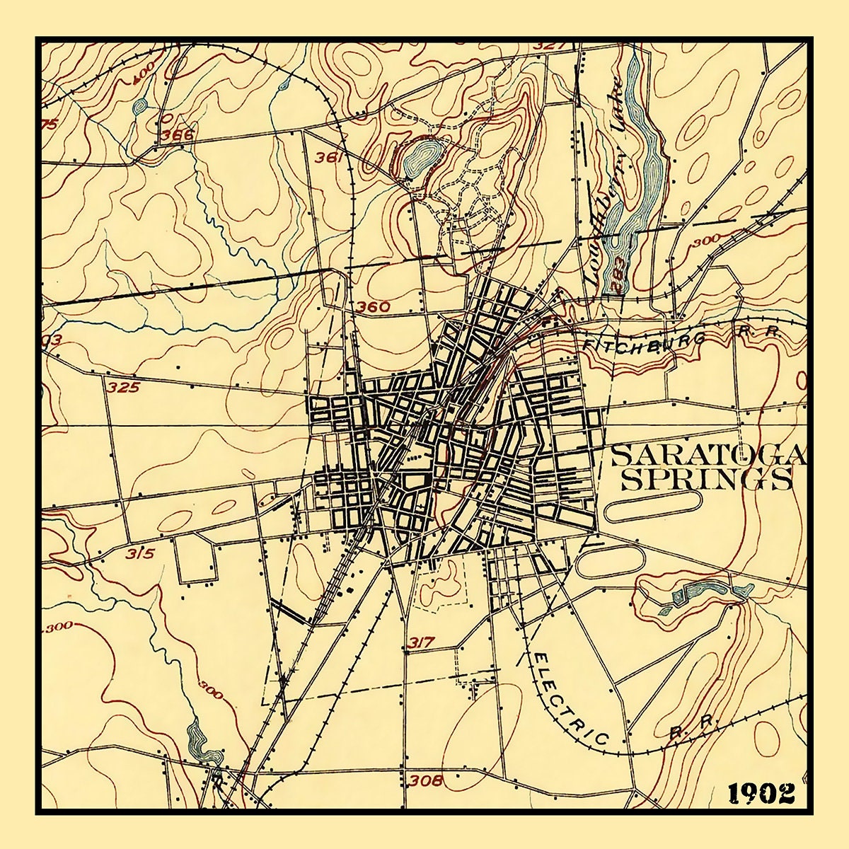 1902 Map of Saratoga Springs New York