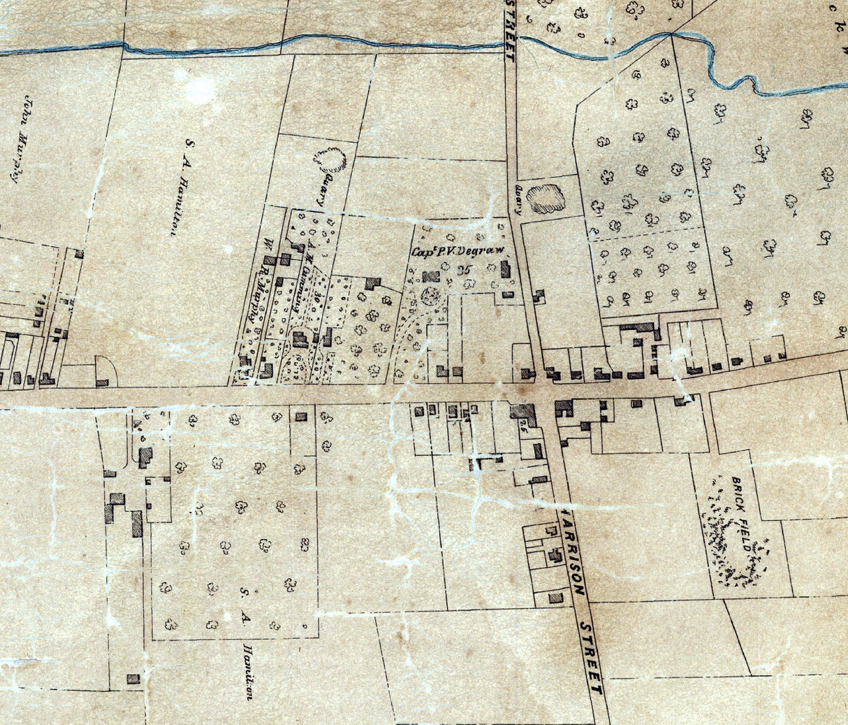 1852 Map of Princeton Mercer County New Jersey