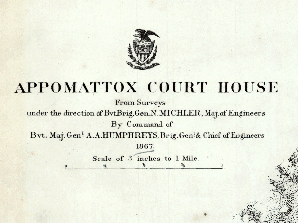 1867 Map of Appomattox Court House Virginia