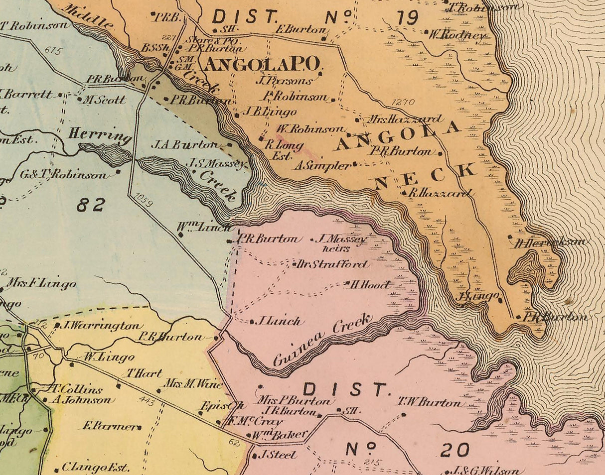 1868 Map of Indian River Sussex County Delaware