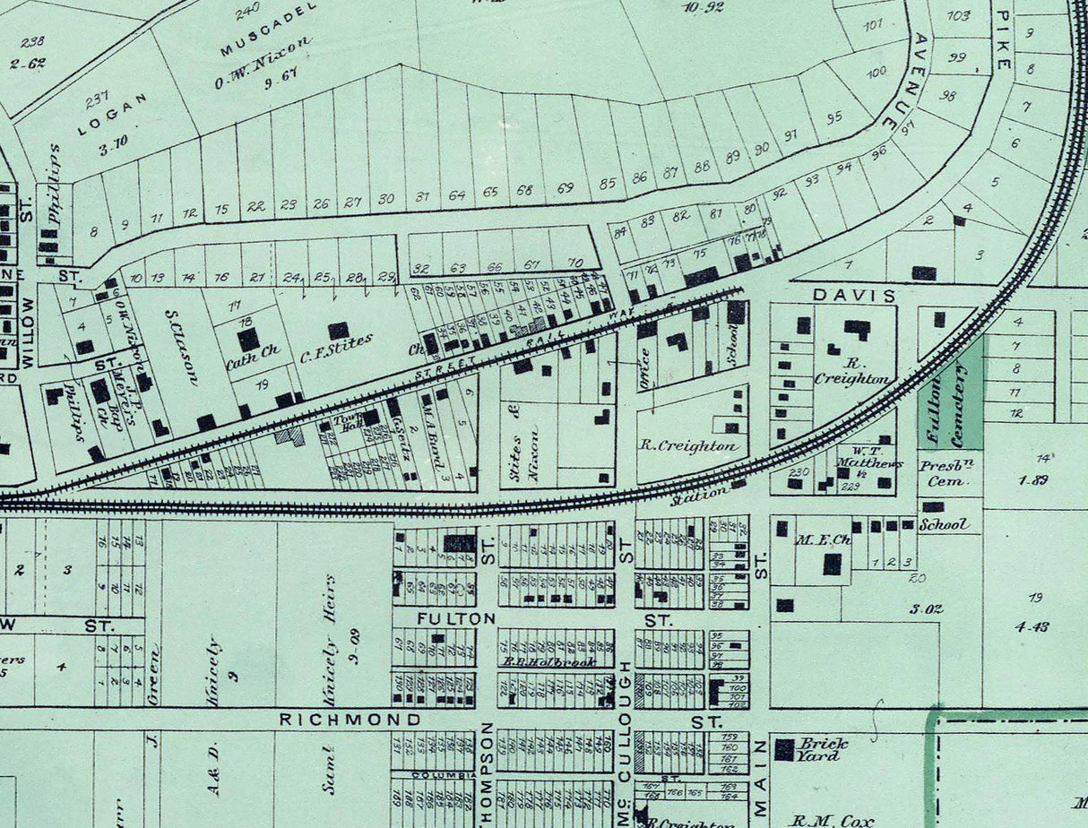 1869 Map of Columbia Hamilton County Ohio