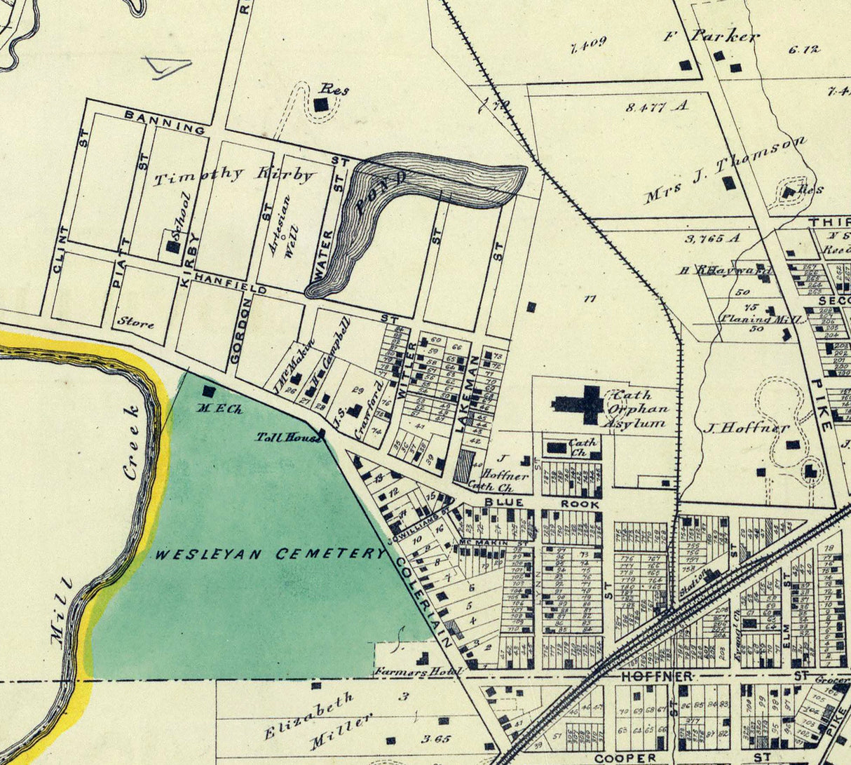 1869 Map of Cumminsville Hamilton County Ohio