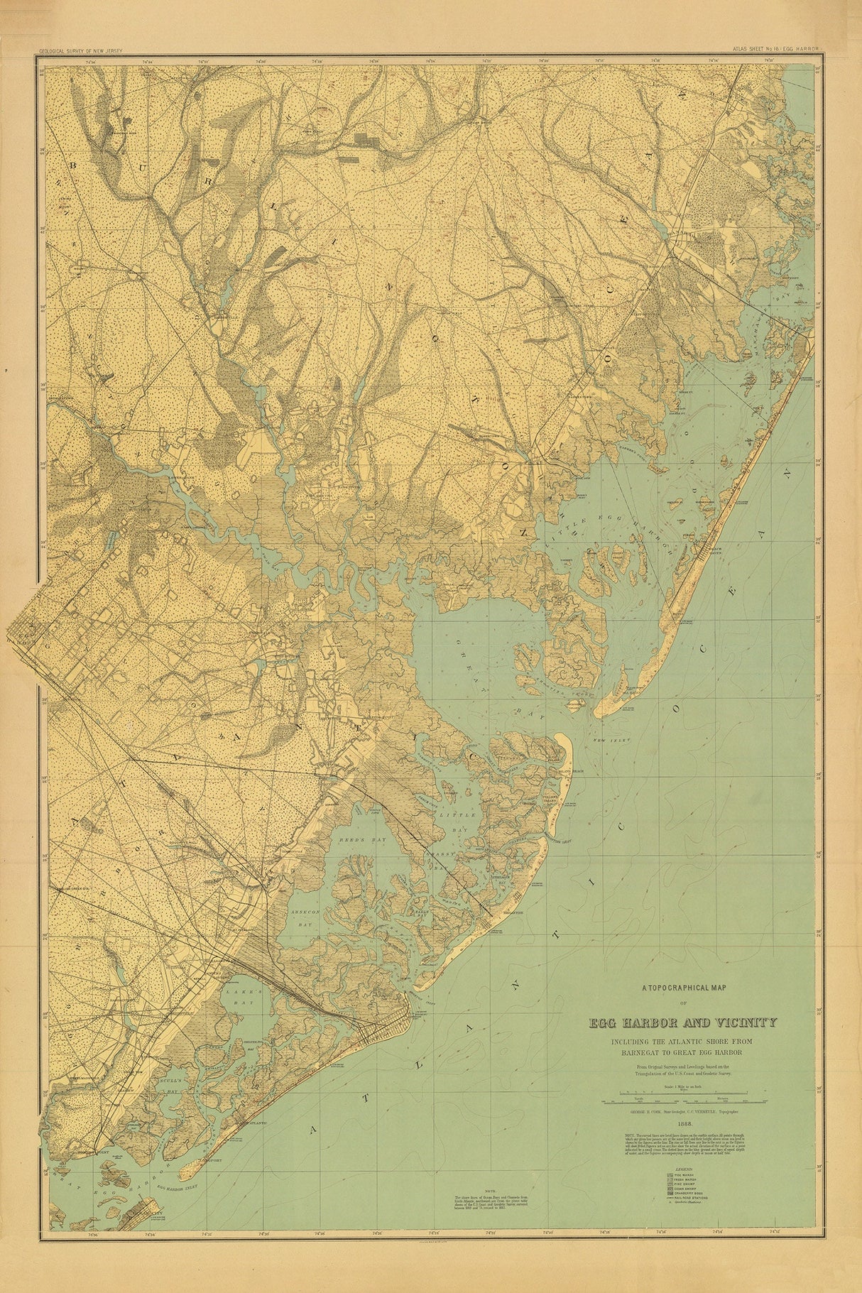 1888 Map of Egg Harbor New Jersey