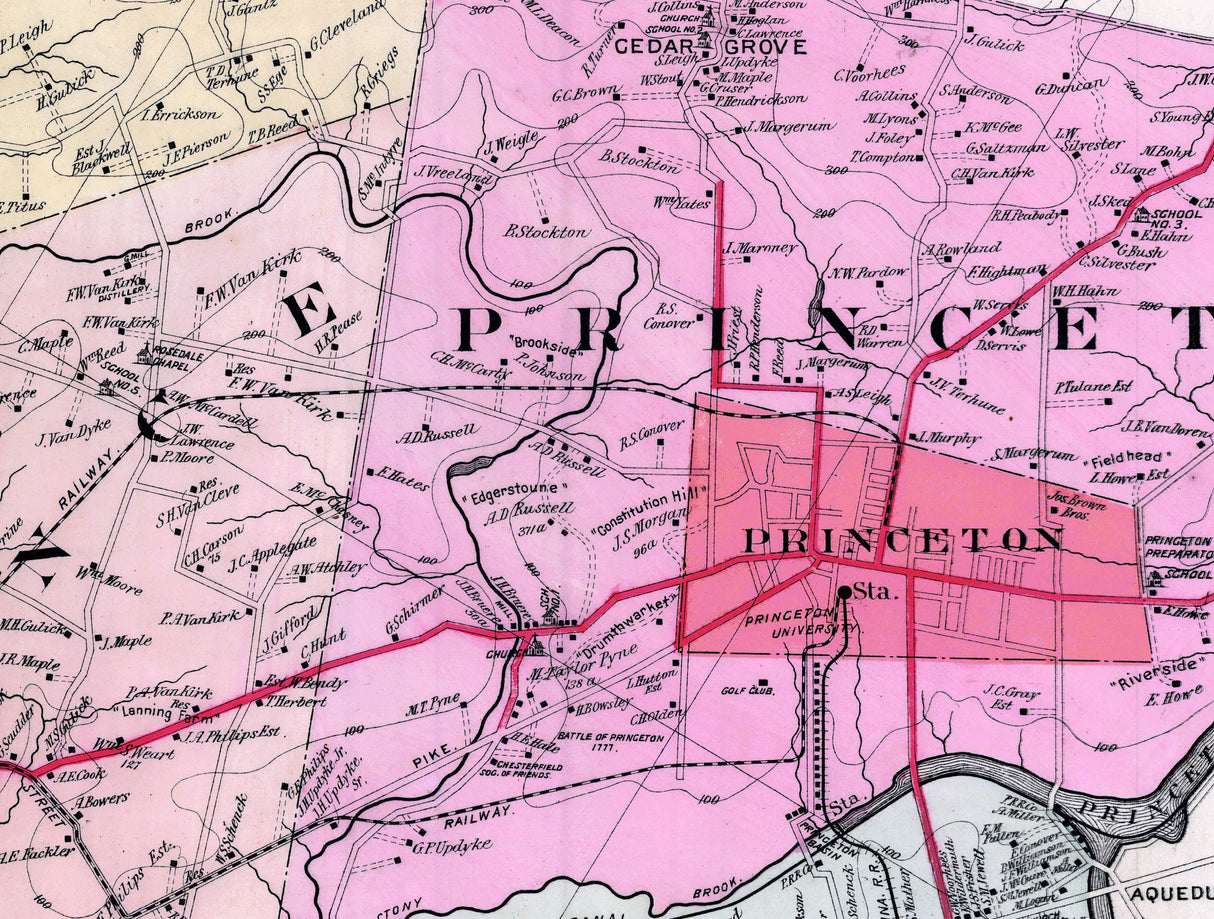 1905 Map of Mercer County New Jersey