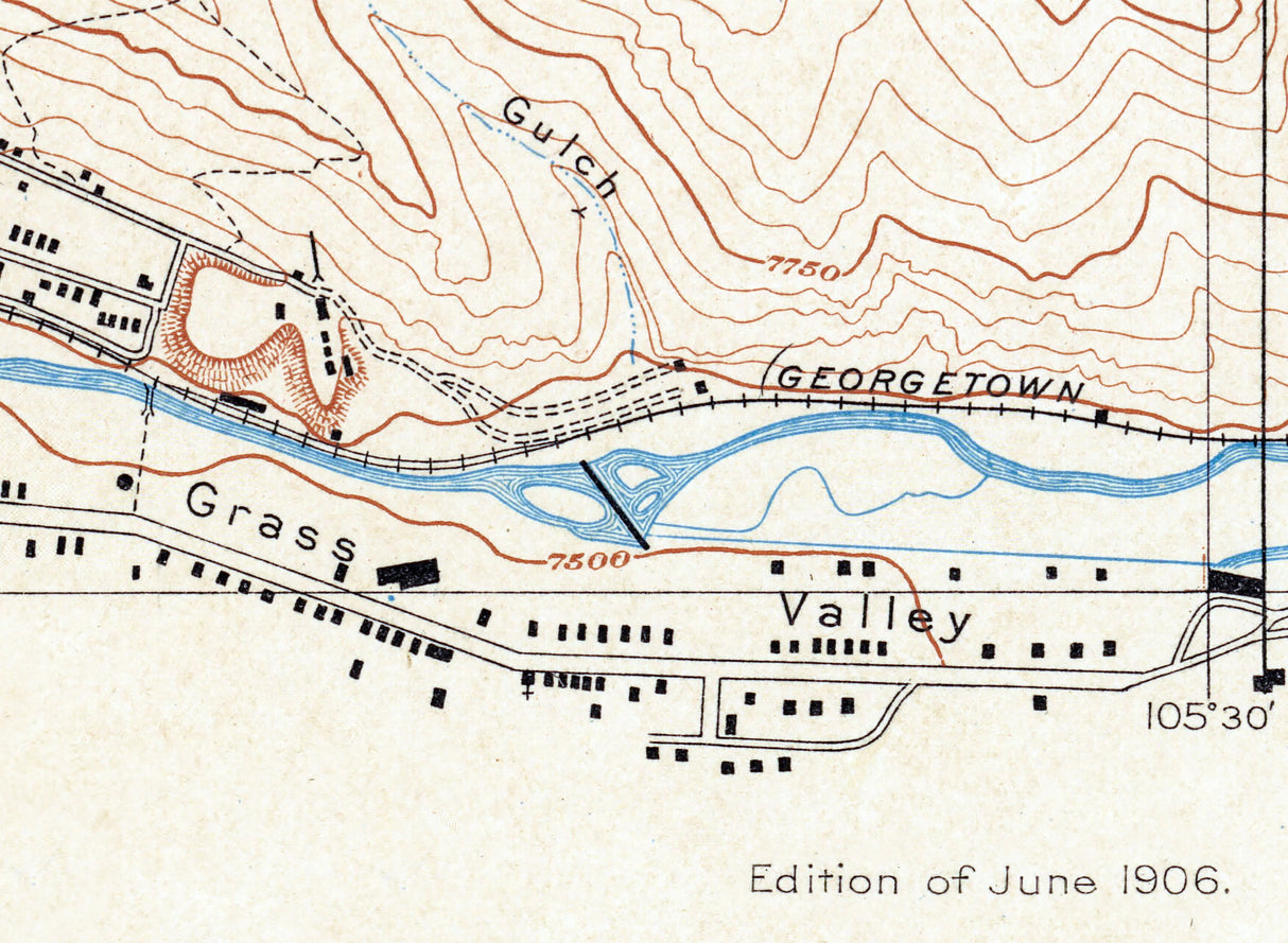 1906 Map of Idaho Springs Clear Creek County Colorado