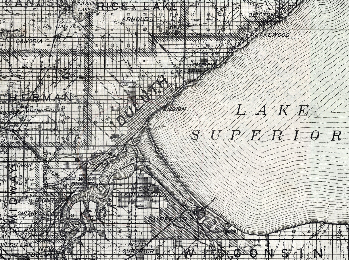 1906 Map of St Louis County Minnesota