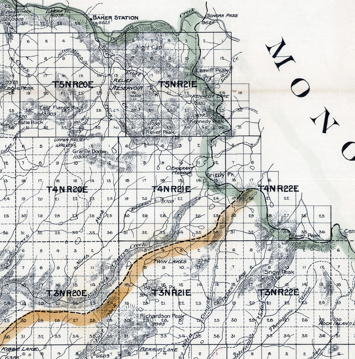 1908 Map of Tuolumne County California