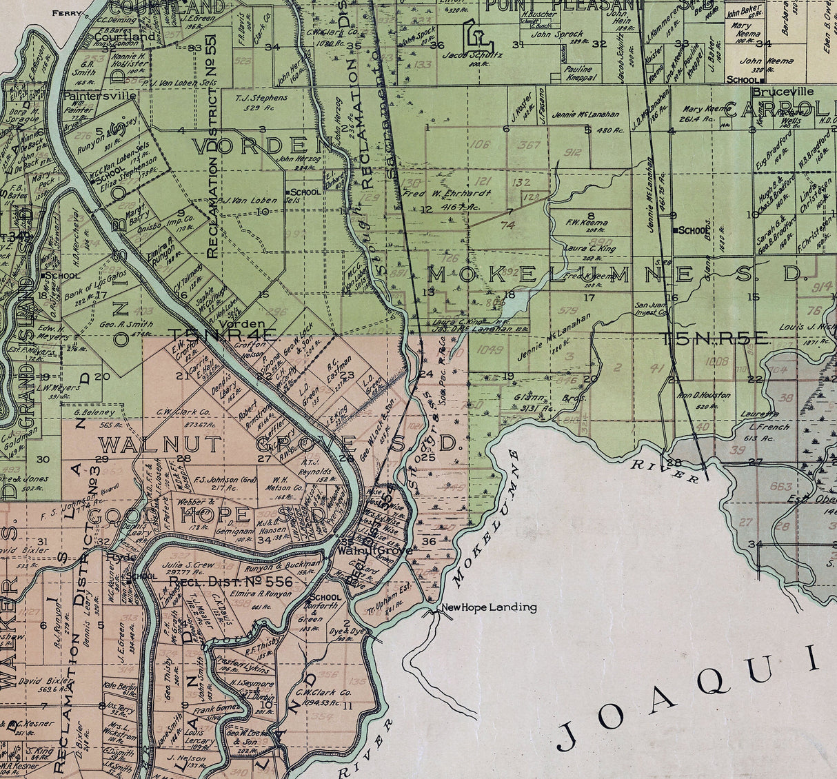 1910 Map of Sacramento County California