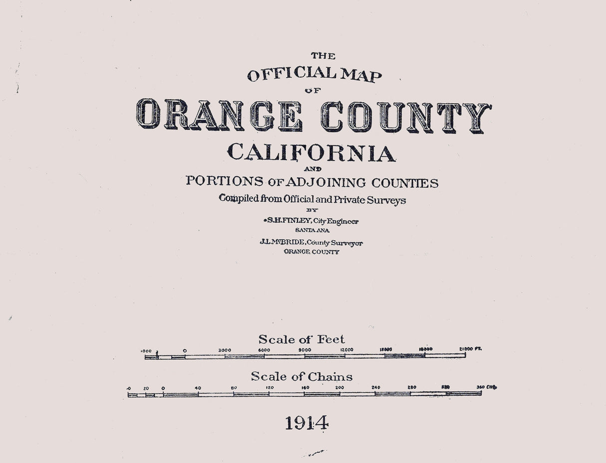 1914 Map of Orange County California
