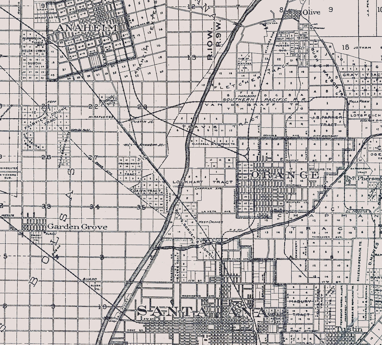 1914 Map of Orange County California