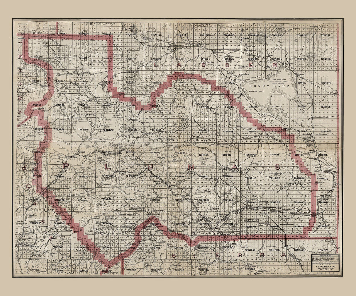 1914 Map of Plumas County California