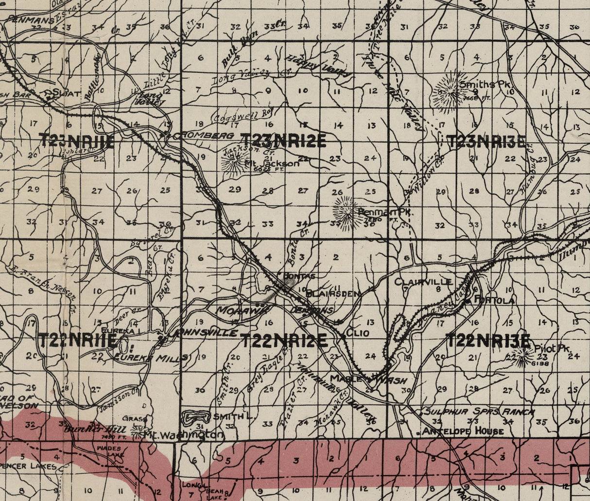 1914 Map of Plumas County California