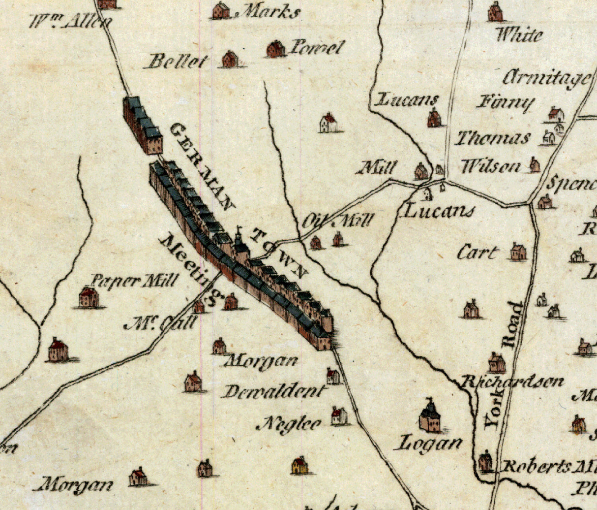1777 Map of Philadelphia Pennsylvania and parts adjacent