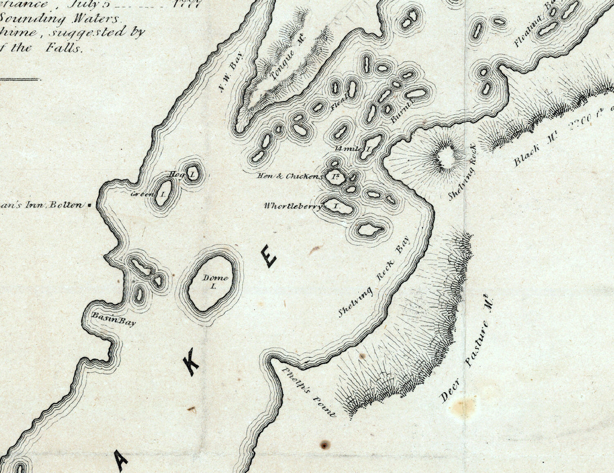 1850 Map of Lake George New York