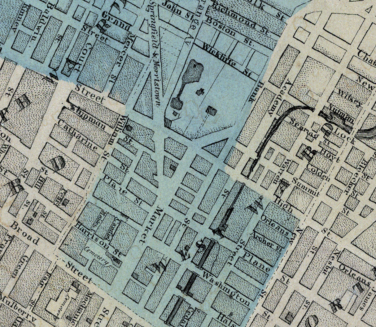 1853 Map of Newark New Jersey