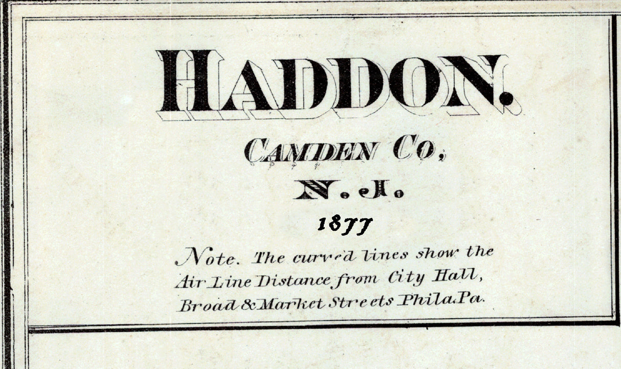 1877 Map of Haddon Camden County New Jersey