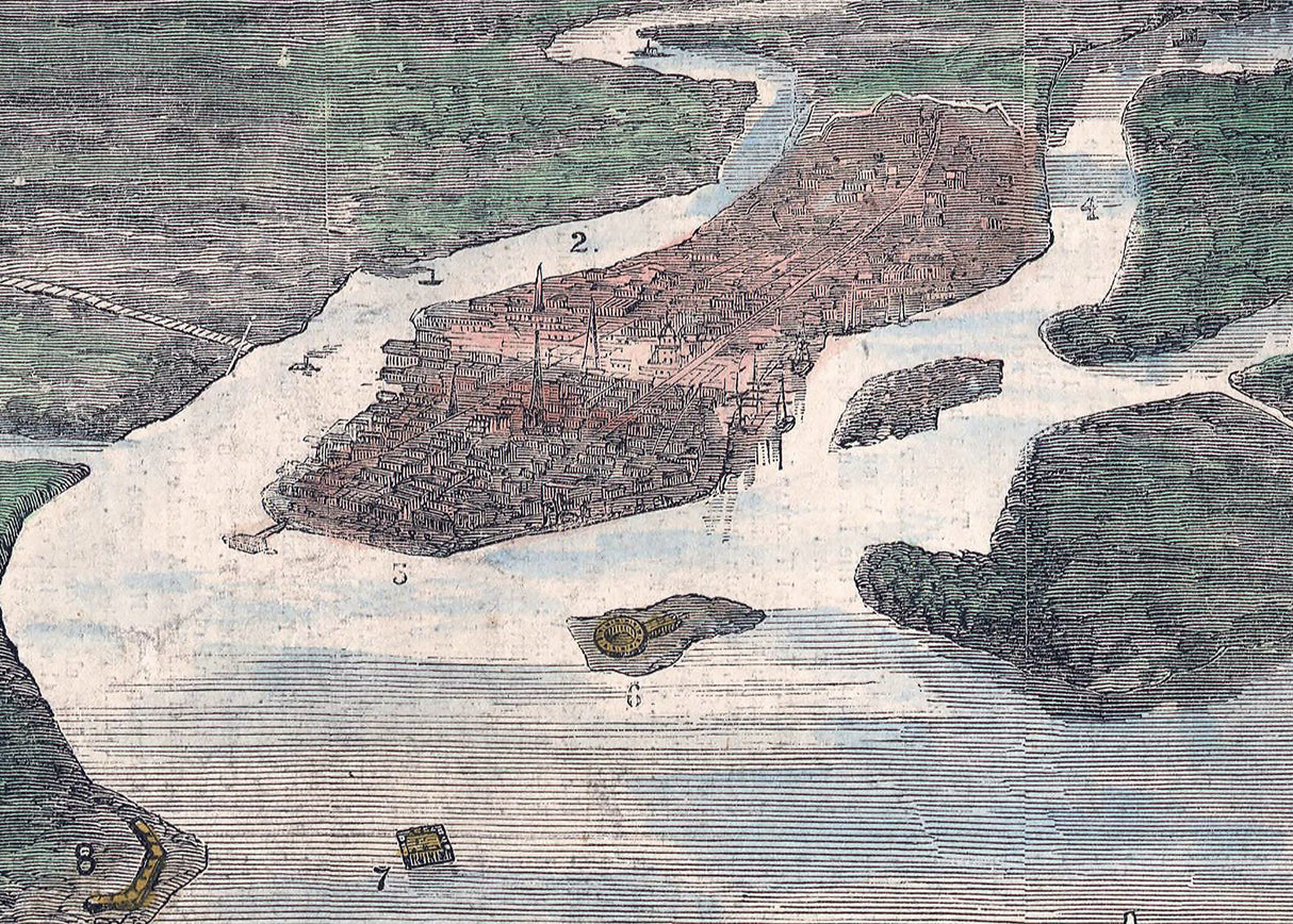 1863 Panoramic Map of Charleston South Carolina