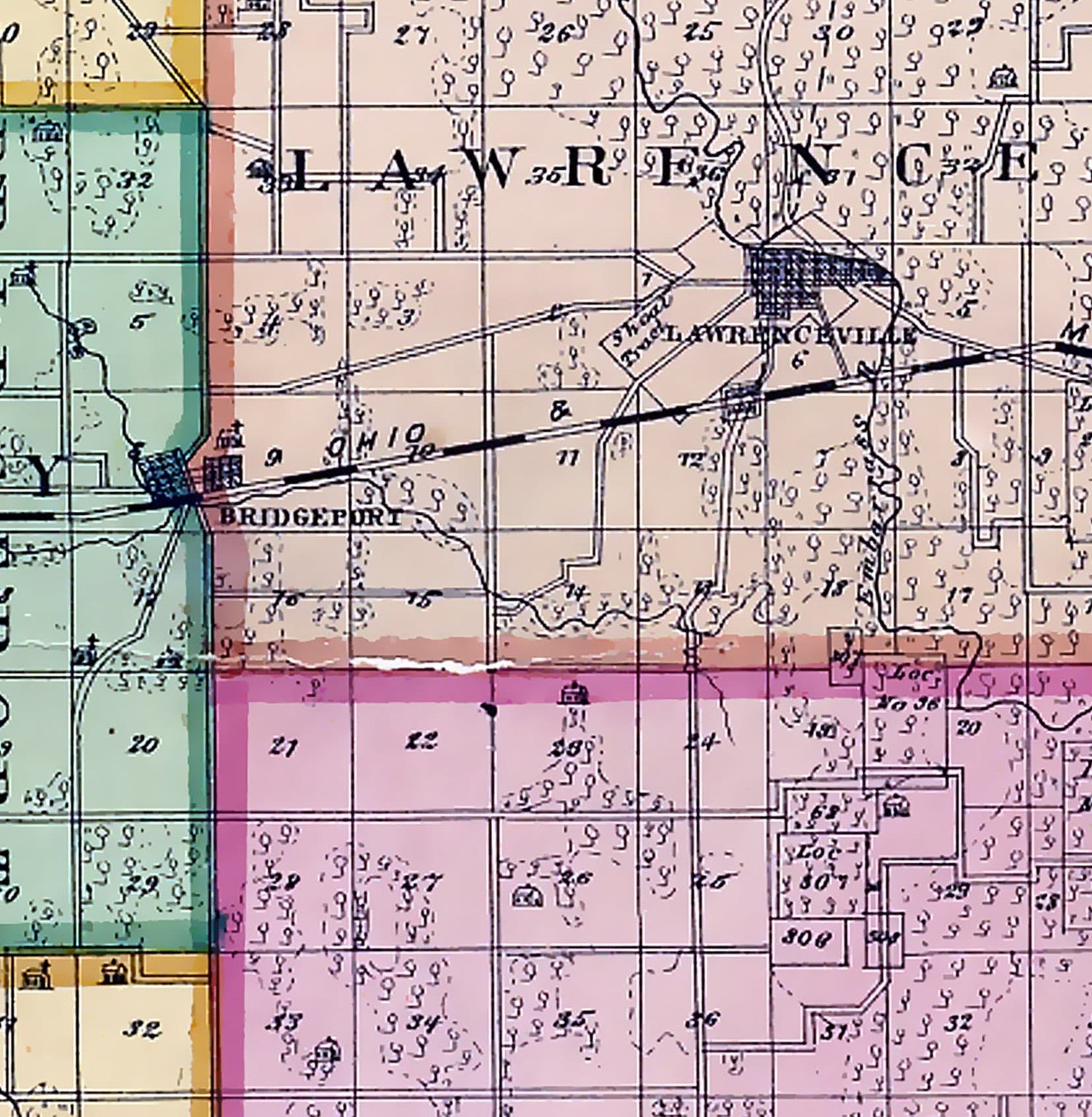 1875 Map of Lawrence County Illinois