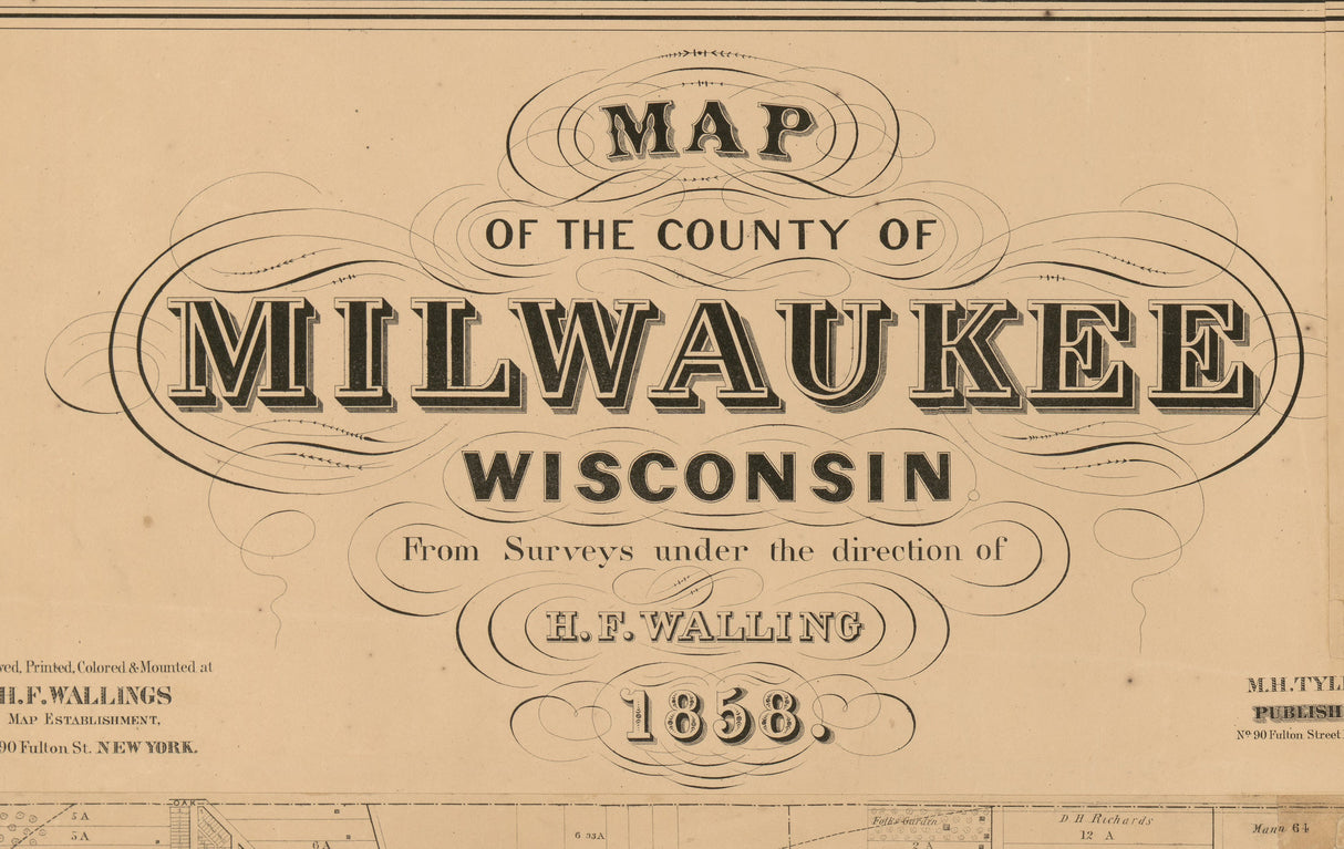 1858 Map of Milwaukee Wisconsin