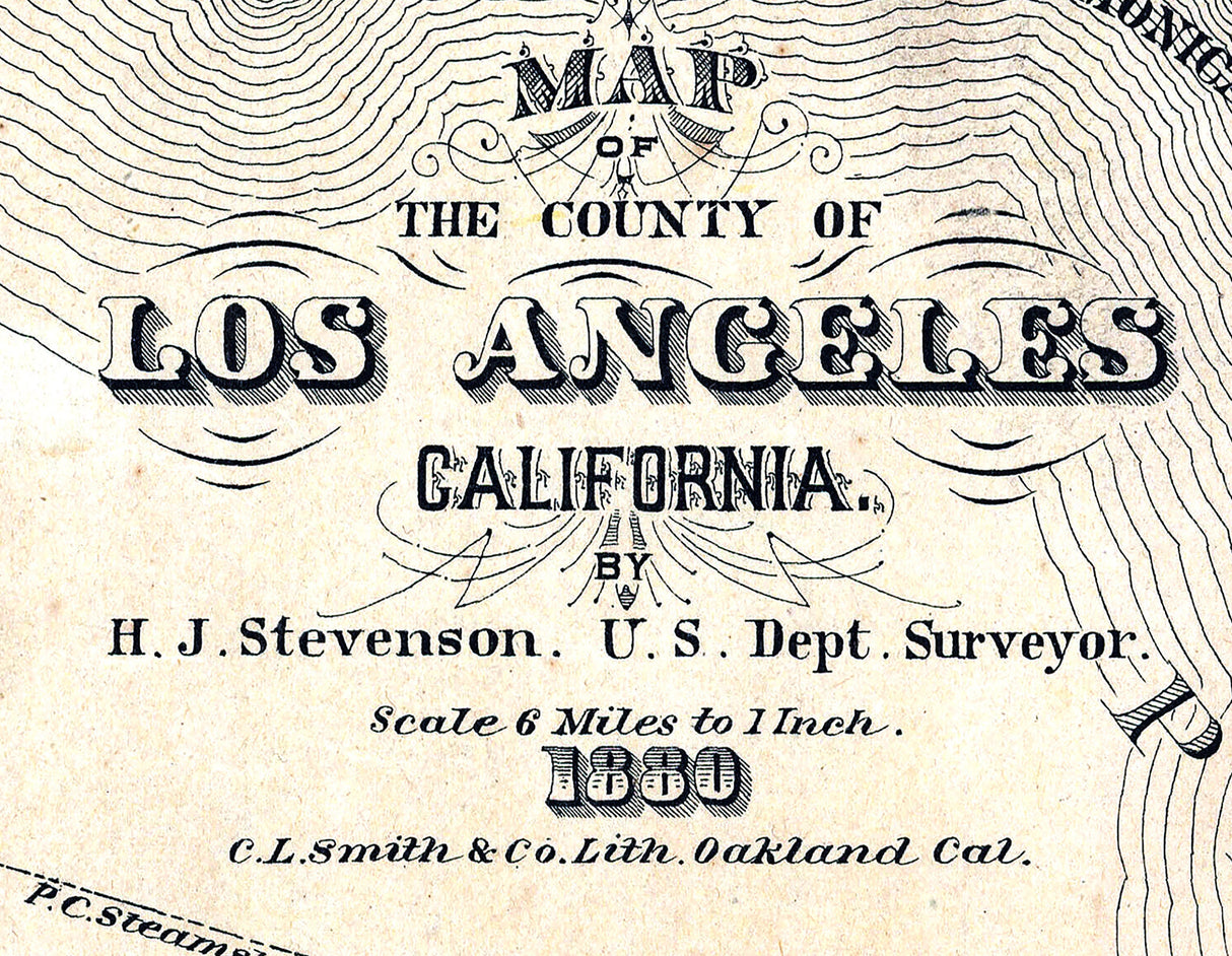 1880 Map of Los Angeles County California