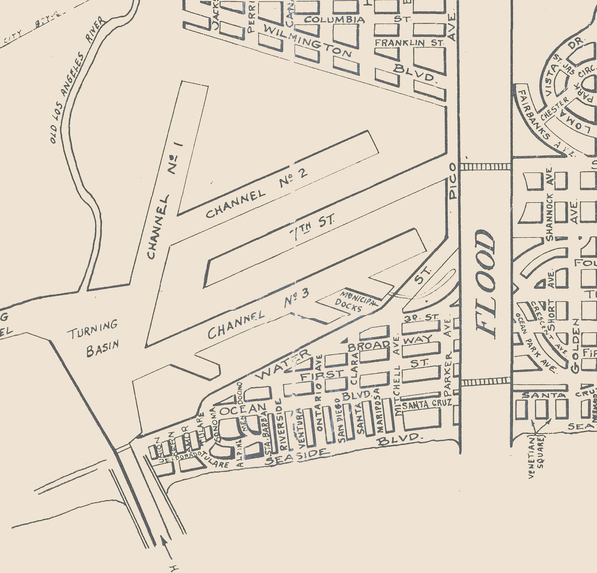 1923 Map of Long Beach California