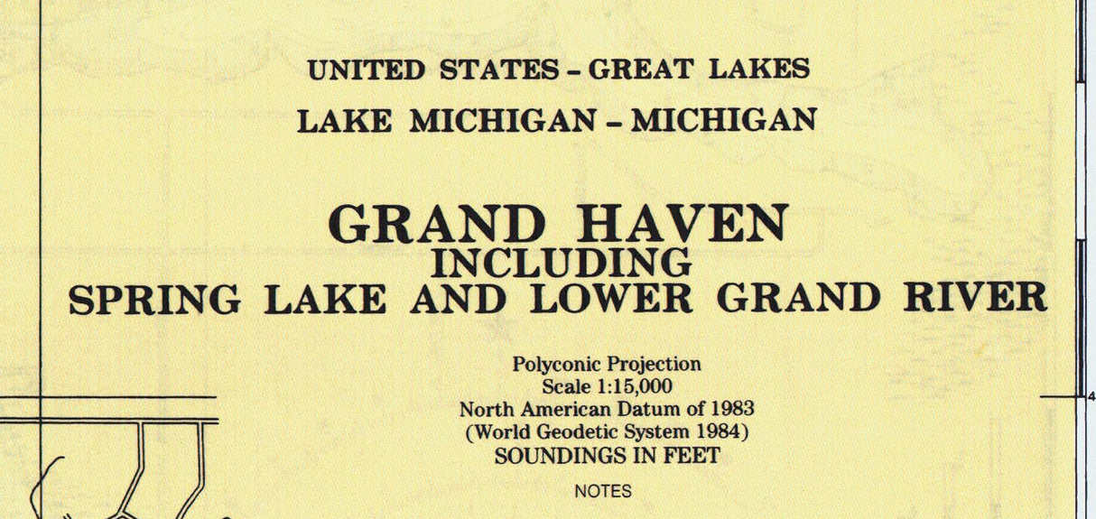 1998 Nautical Chart of Grand Haven Michigan